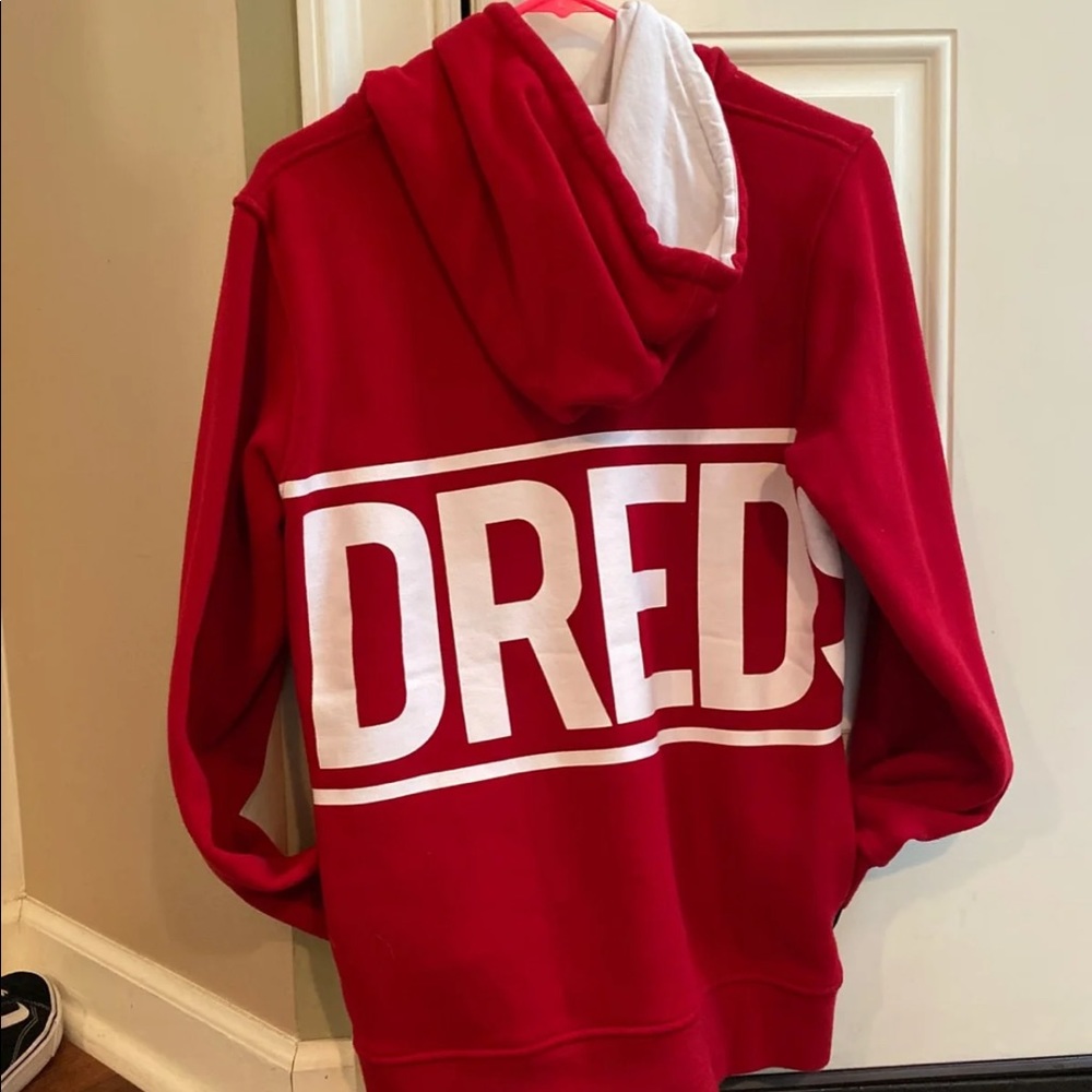 The hundreds line text button up hoodie size small